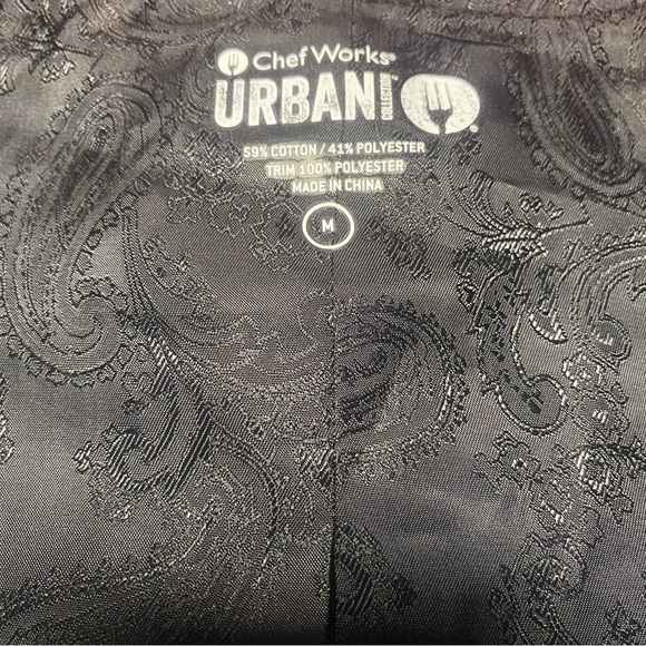 NWT Chef Works URBAN Collection Button Front Gray Black Cotton Blend Vest SizeM - Picture 9 of 9